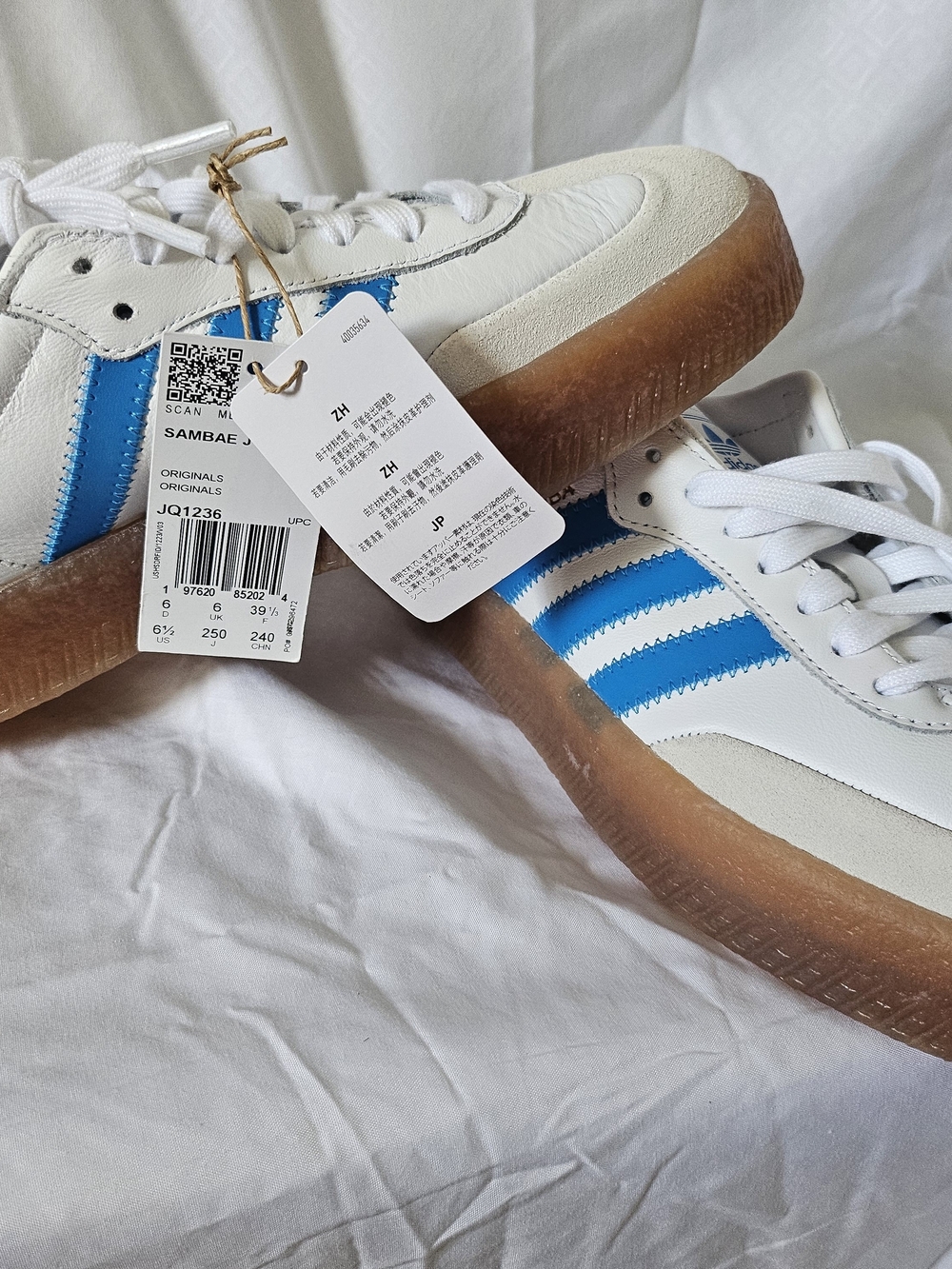 Adidas Samba OG White & Blue Leather Men’s Sneakers